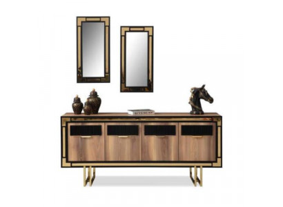 Holzkaart Anrichte Sideboard Braun Schaf Kommode Holz Iesszëmmer