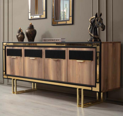 Holzkaart Anrichte Sideboard Braun Schaf Kommode Holz Iesszëmmer