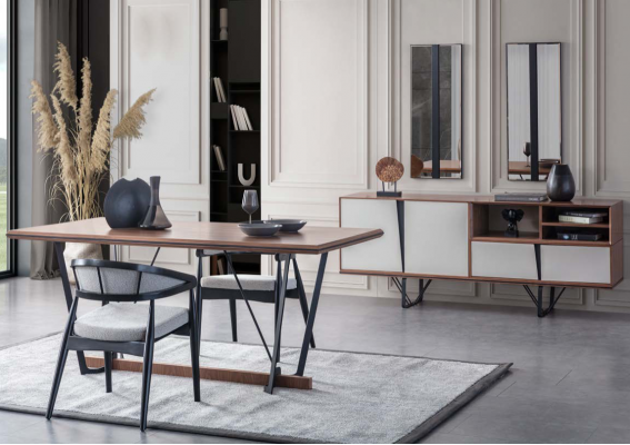 Iesszëmmerdësch Holzdësch Iessdësch Dësch Iesszëmmer Brong Holz 180 cm