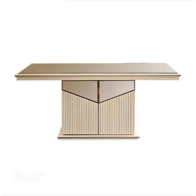 Luxus Salontafel Kaffisdësch Sofadësch Säitentësch Holz Beige Dësch