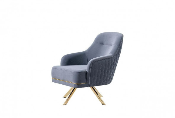 Blo Wunnzëmmer Sëtzgrupp Designer Ecksofa Luxus Moderne Fausstuhl