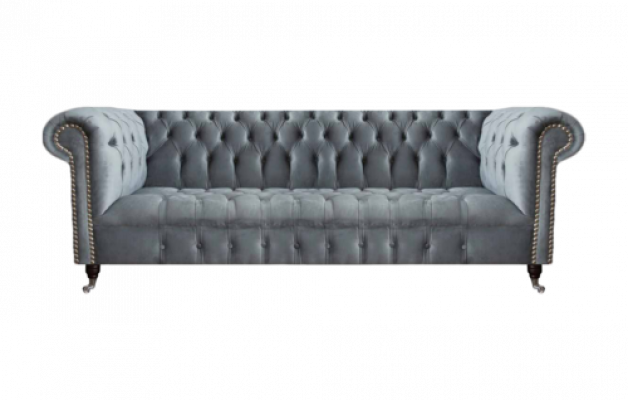 Chesterfield Canapé Dräisëtzer Wunnzëmmerscouch Miwwelen Gro Textil Nei