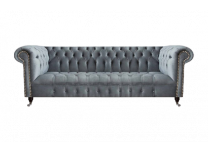 Chesterfield Canapé Dräisëtzer Wunnzëmmerscouch Miwwelen Gro Textil Nei