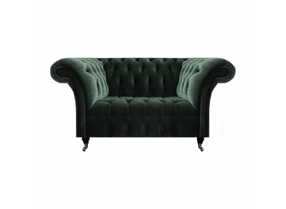 Luxus Schwaarz Zweesëtzeger Canapé Couch Wunnzëmmer Polsterméibel Nei Chesterfield