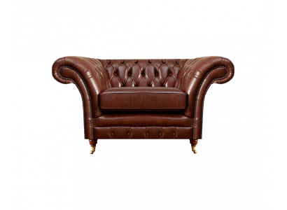Wunnzëmmer Fotell Braun Chesterfield Ariichtung Couch Polstersëtz Nei