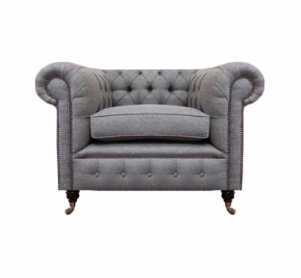 Wunnzëmmer Sessell Luxus Polster Stoff Chesterfield Textil Sëtz Nei Ariichtung