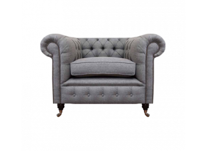 Wunnzëmmer Sessell Luxus Polster Stoff Chesterfield Textil Sëtz Nei Ariichtung