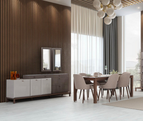 Stilvoll Iesszëmmer Setz Holz Iessdësch 6x Gepolstert Still Kommod Neit