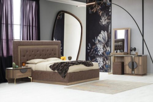 Perfekt Schlofkummer Set 4 Deeler: Bett, 2x Nuetsdëscher, Toilettendësch mat Spigel