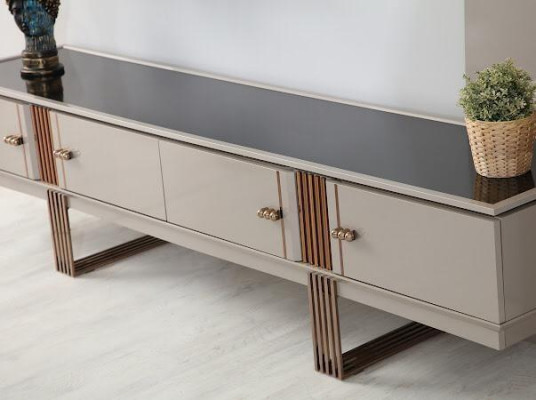 Stilvoll Iesszëmmer Set aus Iessdësch+4x Still+Anrichte+Sideboard 7-tlg