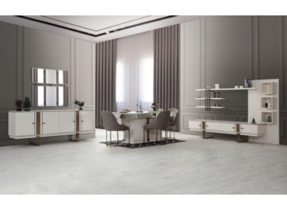 Neiheet Iesszëmmer Set Iessdësch 4x Still Anrichte Sideboard 7 Stéck.