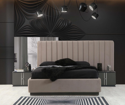 Stilvollt Schlofzëmmer Bett Edel Miwwelen Nuetsdësch Designer Schaf