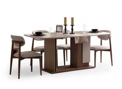 Komplett Luxus Iesszëmmer Set Iessdësch mat 4x Still Nei Modern Miwwelen 5-Stéck.