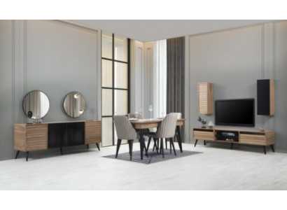 Perfekte Iesszëmmer Set aus Iessdësch+4x Still+Anrichte+TV Lowboard 7tlg