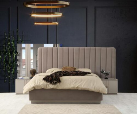 Perfekt Schlofkummer Set Elegant Luxus Bett an 2x Nuetsdëscher Modern