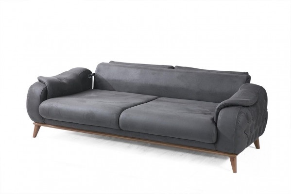 3-Sëtzer Sofa Modern Holz Wunnzëmmer Miwwelen Gro Faarf Luxus Chesterfield