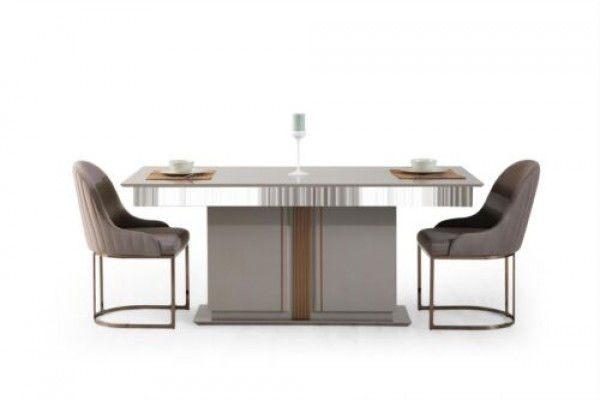 Stilvoll Iesszëmmer Set Besteet aus Iessdësch+4x Stull Beige Faarf 5tlg.