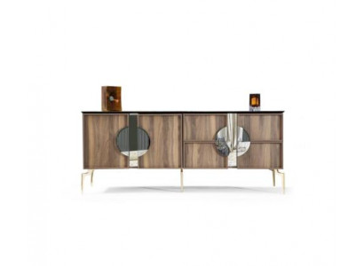 Anrichte Sideboard Luxus Designer Holz Regal Schaf Möbel Braun Kommode