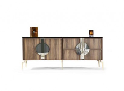 Anrichte Sideboard Luxus Designer Holz Regal Schaf Möbel Braun Kommode