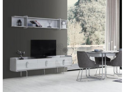 Moderne TV-Kommode fir Wunnzëmmer Stilvoll Wäiss Faarf Perfekt Novelitéit