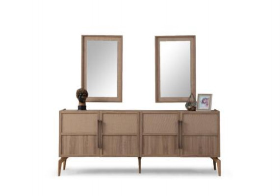 Anrichte Sideboard Luxus Designer Holz Regal Schaf Möbel Beige