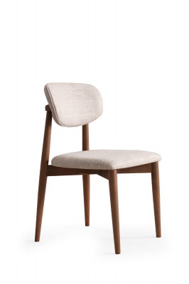 Designer Luxus Modern Iesszëmmer Stull Still Sëtz Réck Beige Holz