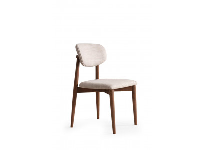 Designer Luxus Modern Iesszëmmer Stull Still Sëtz Réck Beige Holz