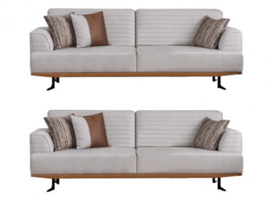 Luxuriéist Set Gréis Dreisëtzer-Canapéen fir Wunnzëmmer Moderne Design