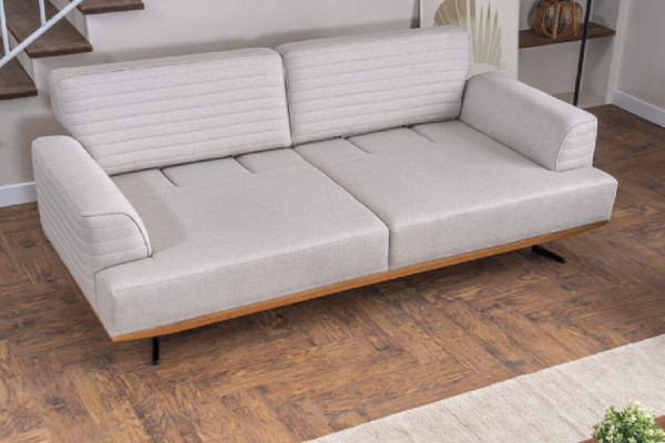 Luxuriéist Set Gréis Dreisëtzer-Canapéen fir Wunnzëmmer Moderne Design