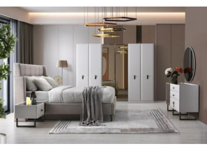 Wäiss Schlofkummer Garnitur Designer Schlofkummer Bett Schaf Kommode
