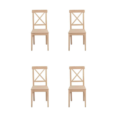 Iesszëmmerstull Designer 4x Still Holzstull Luxus Eenzelstull Ouni Aarmleeën