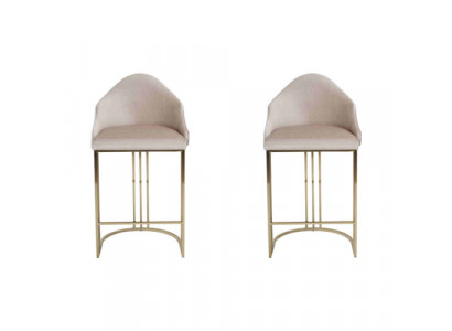 Luxus Iessdësch 2x Still Beige Lehnstull Miwwel Ariichtung Sëtzpolster Still