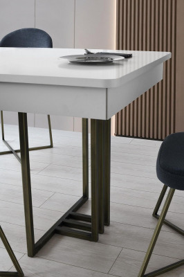 Luxuriéis Iessgrupp Designer Iessdësch 4x gepolstert Still Sideboard 7-Deeler