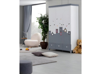 Schlofkummer Design Kleederschaf Miwwelen Jugendzëmmer Schaf Holz Nei