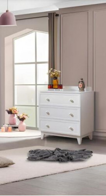 Kommod Designer Luxus Kommoden Miwwel Holz Schaf Wäiss Modern Sideboard
