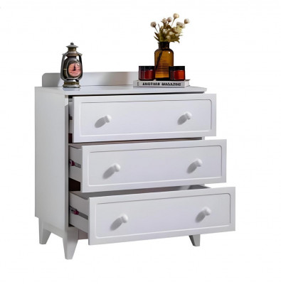 Kommod Designer Luxus Kommoden Miwwel Holz Schaf Wäiss Modern Sideboard