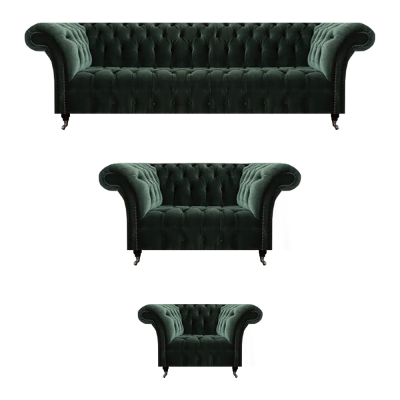 Canapé-Set Canapéen Polsterméiwel Fotell Zwéi-Sëtzer mat Véier-Sëtzer Chesterfield