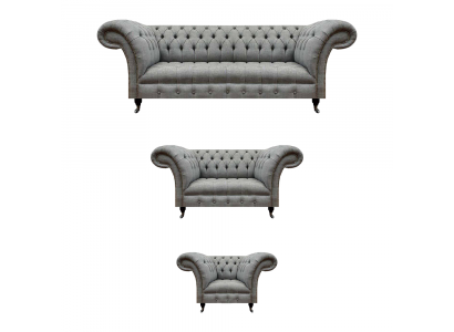 Chesterfield Sofa Set 3-deel Polstermöbel Wunnzëmmer Luxus Sëtz Ariichtung