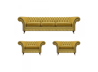 Gelb Sofagarnitur Wohnzimmer Komplett 3tlg Sofas Textil Sessel Neu Chesterfield
