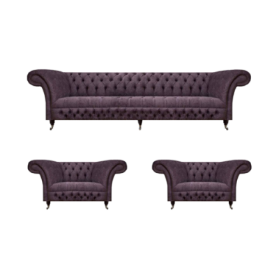 Chesterfield Design Luxus Polstersofa Couch Sitzgarnitur Polsterstoff Textil
