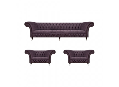 Chesterfield Design Luxus Polstersofa Couch Sitzgarnitur Polsterstoff Textil