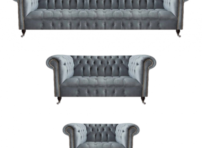 Wunnzëmmer Chesterfield Miwwelen Sofagarnitur 3 Stéck Nei Luxus Ariichtung