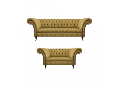 Luxus Miwwelen Sofagarnitur Couch Sofa Polsterset Garnitur Chesterfield