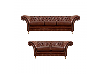 Wunnzëmmer Nei Garnitur Chesterfield Sofas Couch Drësëtzer mat Zwesëtzer
