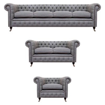 Canapé-Set Stoff Textil Polstersofa Chesterfield Living Zëmmer Neit Design