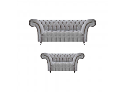 Luxus Sofagarnitur Dräisëtzer mat Zwéisëtzer Gro Sofas Canapé Chesterfield