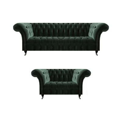 Luxus Canapéen Dräisëtzer mat Zwëschenzëtzer Polstermöbel Sofagarnitur Chesterfield