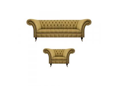 Chesterfield dräisëtzeger Canapé Polstermöbel Neie Fauteuil Polster Sëtz Wunnzëmmer