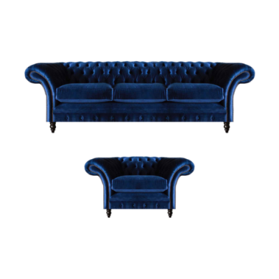 Textil Stoff Design Canapé Polster Canapé Blo Dreisëtzer Canapé Fotell Chesterfield