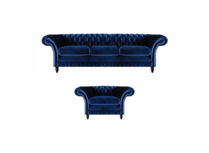 Textil Stoff Design Canapé Polster Canapé Blo Dreisëtzer Canapé Fotell Chesterfield